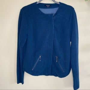 TORRID Blue Knit Moto Jacket Size 0